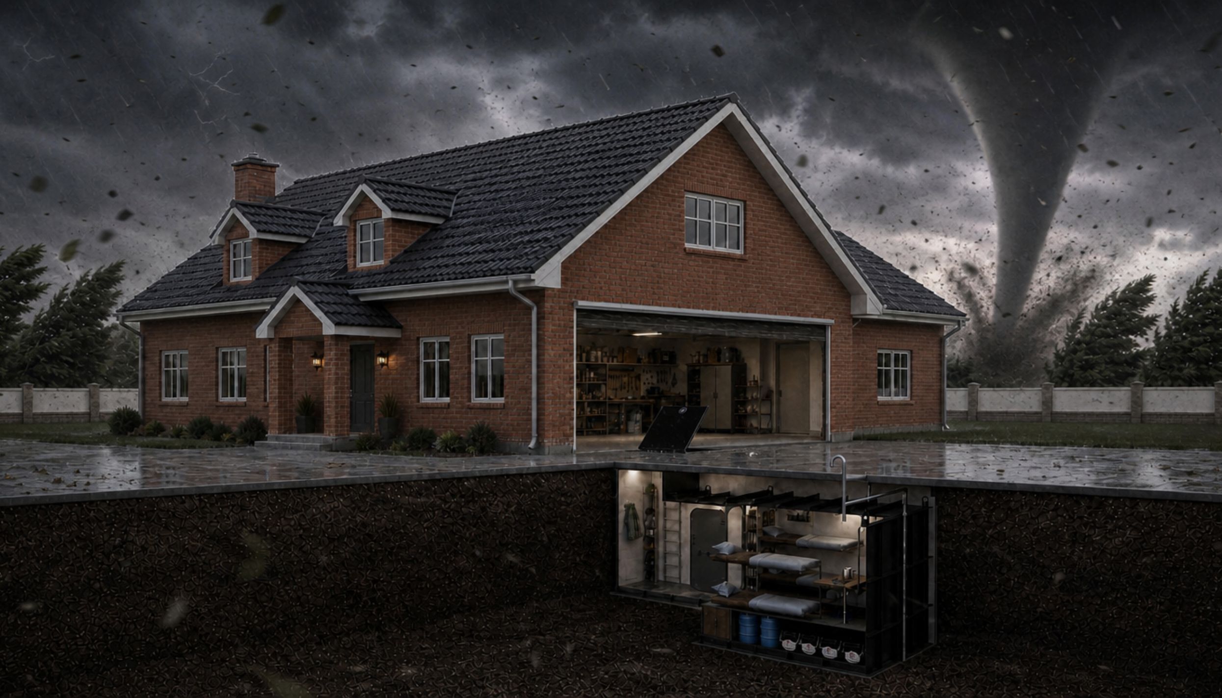 The Garnado is engineered to withstand the challenges tornadoes create from destructive winds and airborne debris to power outages and extended emergencies.